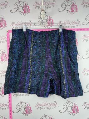 Christopher Rand the bay shorts Men's Purple & Teal Patterned Swim Trunks